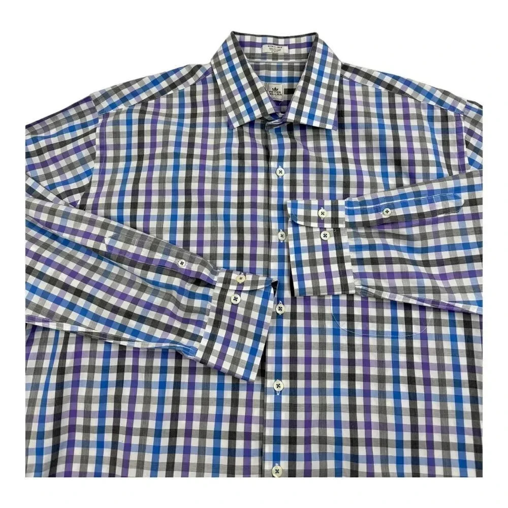 Peter Millar Gingham Button Down Long Sleeve Shirt